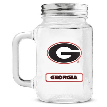 DUCK HOUSE SPORTS Georgia Bulldogs Mason Jar Glass With Lid 9413101897